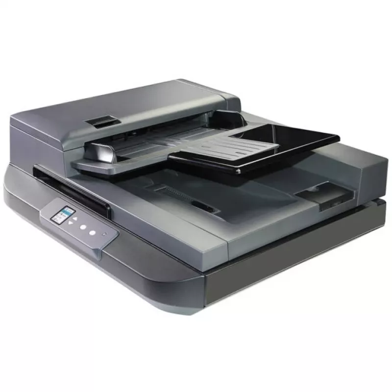 Plokščiasis ir automatinio padavimo skaitytuvas Avision AD5800 — 1200 x 1200 DPI, A4, 100 lapų ADF, dvipusis, LCD, baltas
