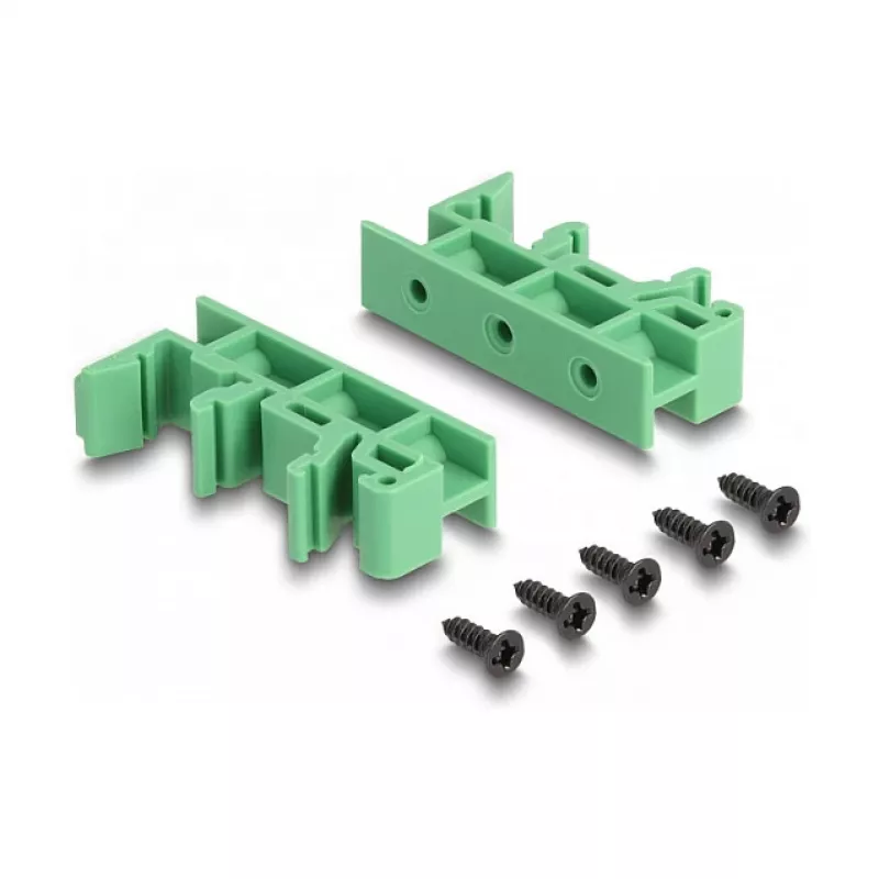DeLOCK 66913 adapteris D-Sub 37 kontaktų kištukas į gnybtų bloką, tvirtinimui ant DIN bėgio, 51 mm × 30 mm × 116 mm, žalias