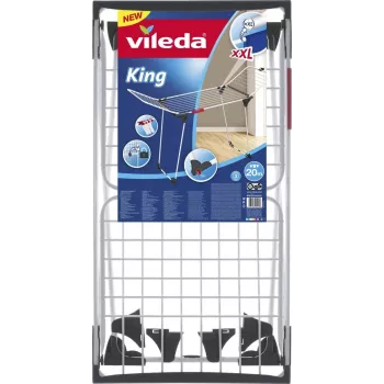 Džiovintuvas VILEDA King White 157247 – plieninis, 20 m džiovinimo erdvė, sulankstomas su ratukais