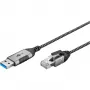 Goobay USB-A 3.0 į RJ45 eterneto kabelis, plonas, 3 m (74396)