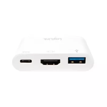 LogiLink 0.14m 2xUSB-C HDMI USB A Baltas adapteris