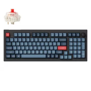 Keychron V5 Max belaidė klaviatūra RF 2,4 GHz Bluetooth juoda pilka 96% mechaninė