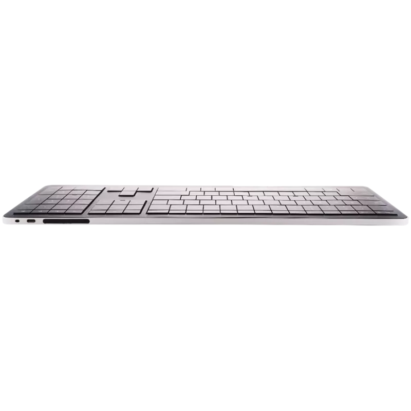 Belaidė klaviatūra CLEVETURA CLVX 1 Touch-On-Keys AI, ANSI US Windows išdėstymas, žirkliniai jungikliai, aliumininis korpusas, interaktyvus RGB