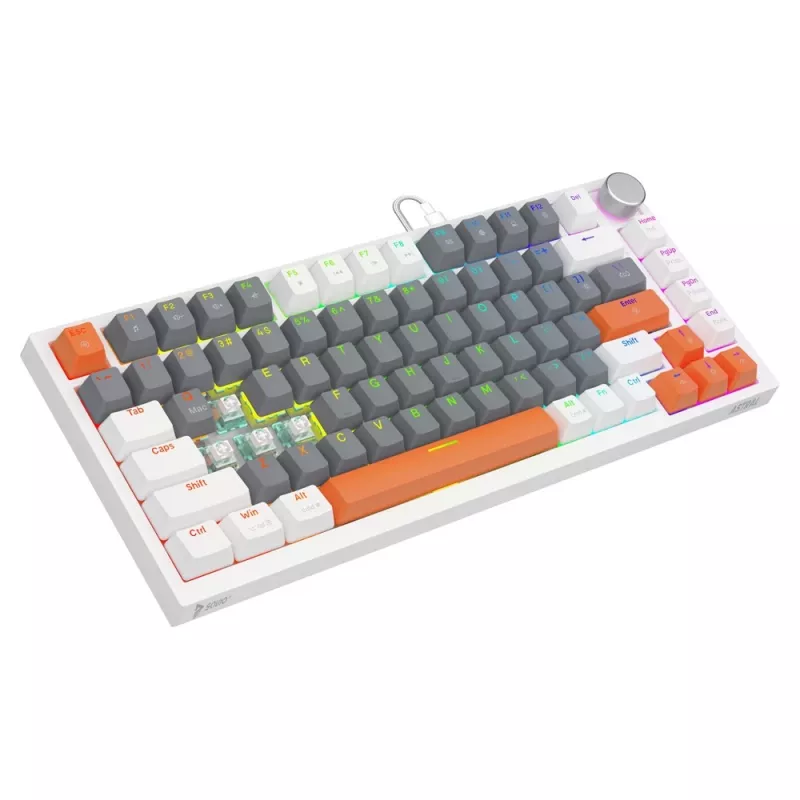 Savio ASTRAL WHITE JADE 3 COLOURS klaviatūra, žaidimų, USB, QWERTY US International