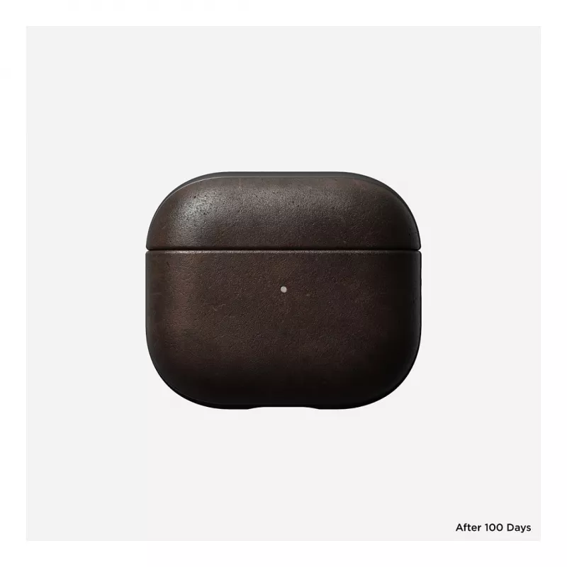 Odinis AirPods dėklas Nomad V3 Rustic Brown – apsauginis odinis dangtelis AirPods įkrovimo dėklui