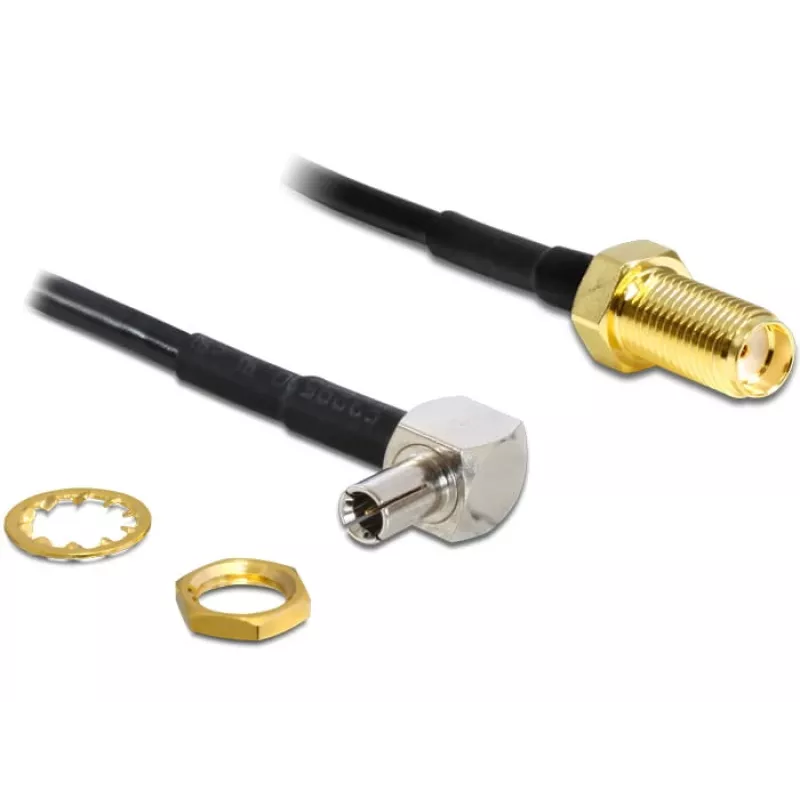 Koaksialinis kabelis DeLOCK 88487 TS-9 SMA 1.45 m Juodas