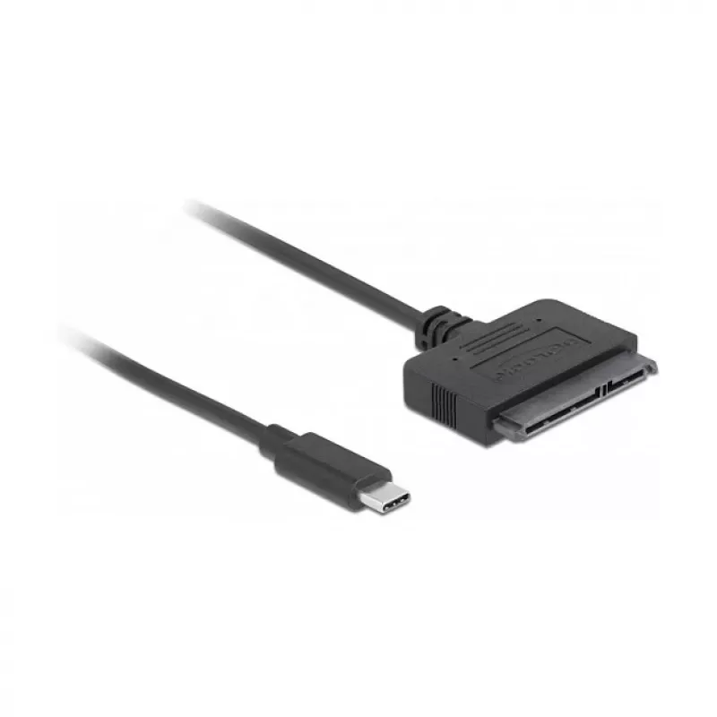 DeLOCK 63803 USB Type-C – 22 kontaktų SATA 6 Gb/s keitiklis 2,5 colio SSD / HDD diskams, ASM235CM, 0,5 m