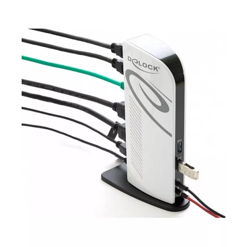 USB dokų stotelė DeLOCK 87771 Dviguba HDMI Full-HD USB 3.2 LAN Garsas
