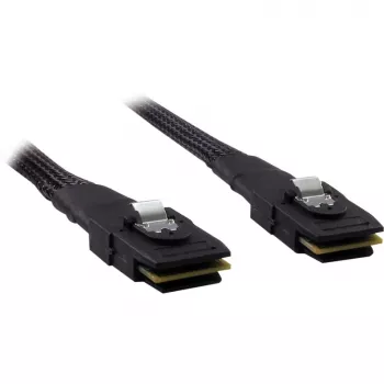 Inter-Tech vidinis SAS kabelis - Serial ATA 150/300/600 - 36 PIN 4iMini MultiLane į 36 PIN 4iMini MultiLane - 50 cm - su fiksatoriumi - Juodas