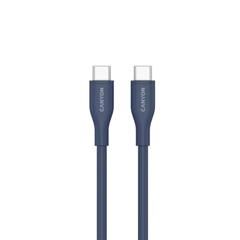 CANYON CC60SC10 USB-C į USB-C laidas, 60W, 1m, Silikoninis, Tamsiai mėlynas