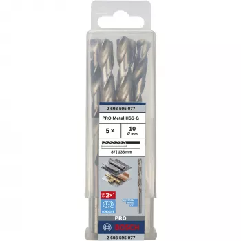 Gręžtų rinkinys Bosch HSS-G 5 vnt 10 mm skersmens