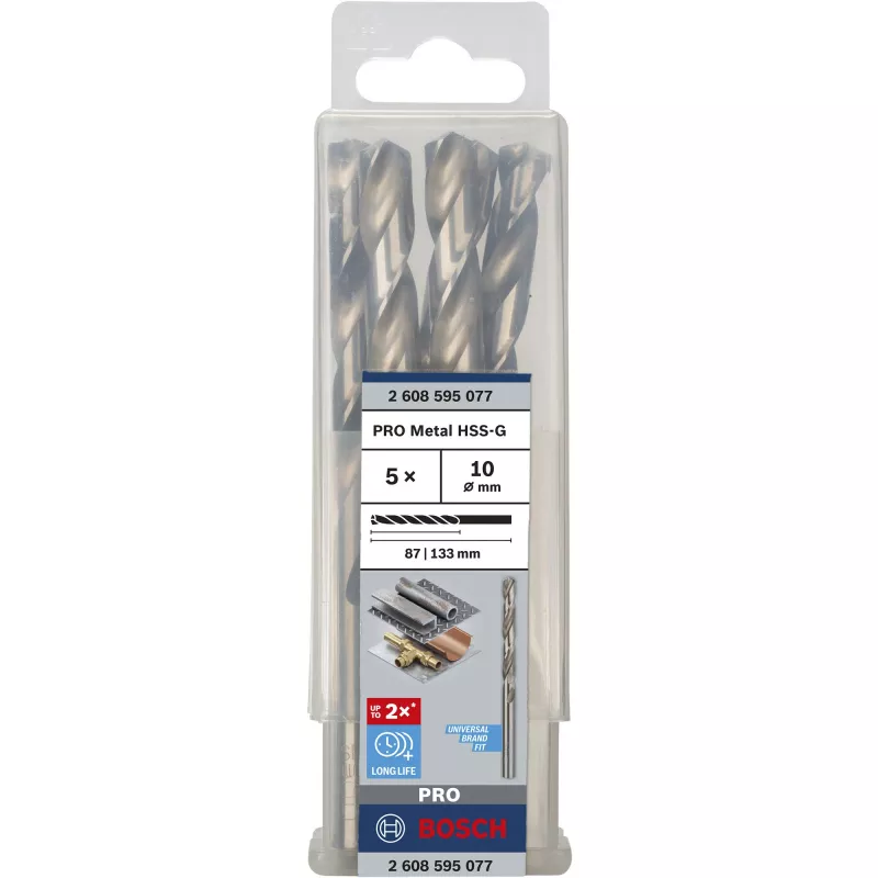 Gręžtų rinkinys Bosch HSS-G 5 vnt 10 mm skersmens