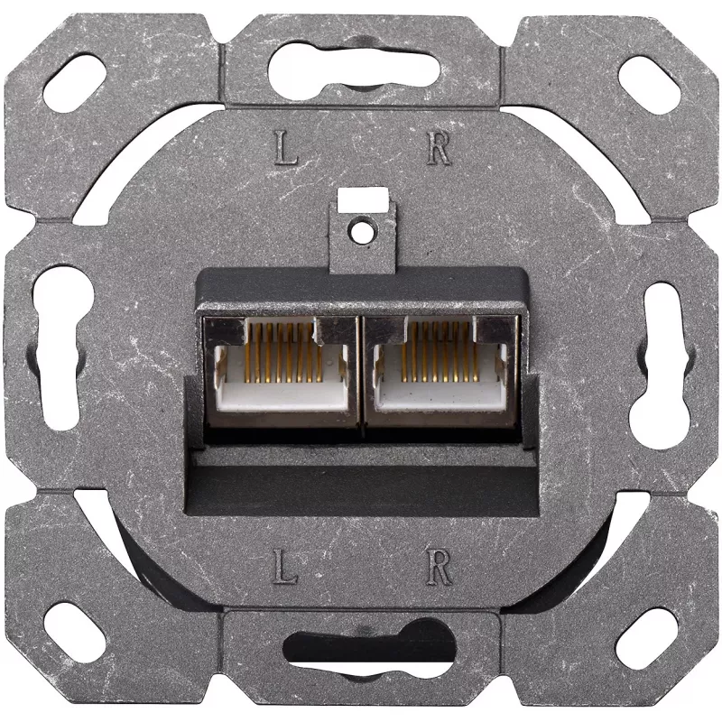 DIGITUS DN-9005-N – jungties lizdas, įleidžiamas montavimas – 2×RJ-45 – RAL 9010 (DN-9005-N)