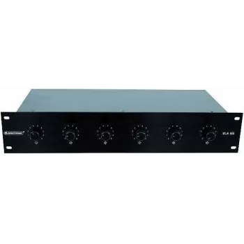 Zoninis valdiklis Omnitronic ELA 6S 20W juodas – 6 zonų garso pranešimų valdiklis, 20 W išėjimo galia
