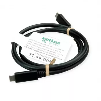 ROLINE USB3.2Gen2 laidas PD 20V5A Type C-C ST/ST 0,5m (11.99.9057)