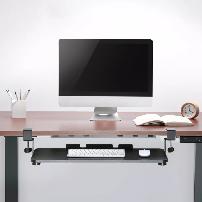 Maclean MC-839 klaviatūros ir pelės stalčius po stalu | Paslankus laikiklis klaviatūrai ir pelei | Ergonomiškas sprendimas darbo vietai