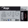 Akyga Basic AK-B1-420 ATX maitinimo blokas 420 W, 120 mm ventiliatorius, pasyvus PFC, pilkas