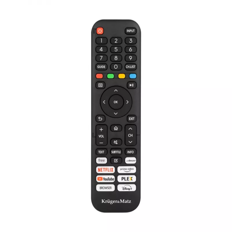 Televizorius Krüger&Matz KM0232-V3 32 colių (81,3 cm) HD Smart TV, DLED, 1366×768, Wi‑Fi, 3×HDMI, 2×USB, 16 W, VESA 200×200, juodas