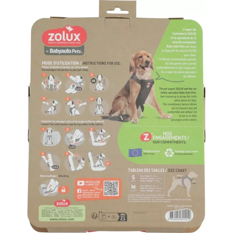 Šunų pakinktai ZOLUX TRAVEL SAFE S, dydis S, raudoni