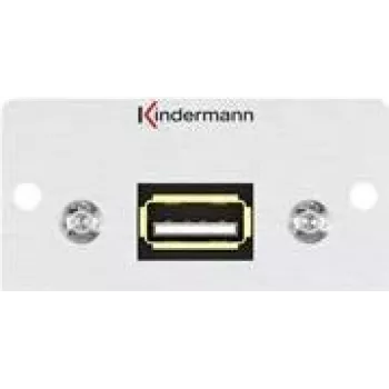 Kindermann Konnect 50 alu - modulinis Faceplate-Snap-In lizdas - USB 2.0 Type A