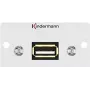 Kindermann Konnect 50 alu - modulinis Faceplate-Snap-In lizdas - USB 2.0 Type A