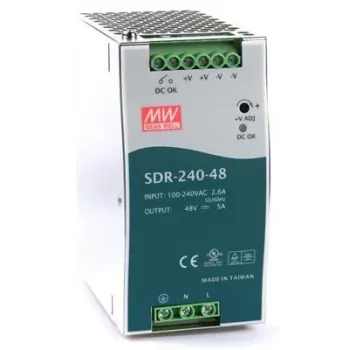 Mean Well SDR-240-48 – Maitinimo šaltinis (montuojamas ant DIN bėgio) – AC 115/230 V – 240 W – aktyvus PFC