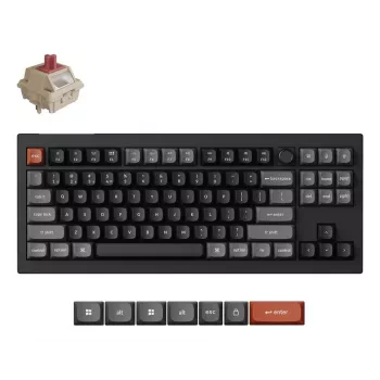 Mechaninė klaviatūra Keychron V3 Ultra 8K — QWERTY, Bluetooth ir laidinis, RGB, juoda