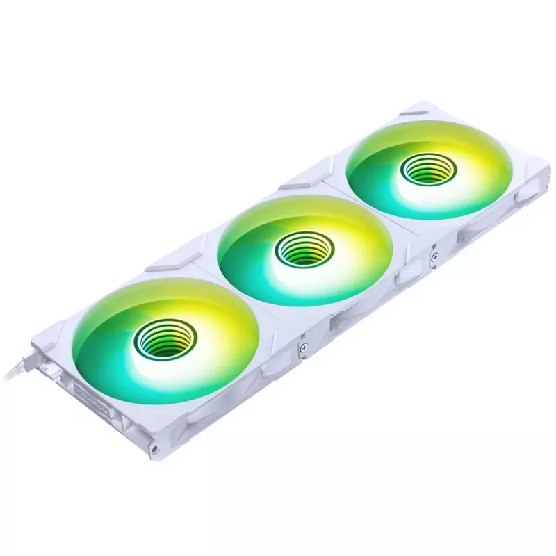 PHANTEKS NV Series NV7 E-ATX korpusas, grūdintas stiklas, ARGB – baltas su M25 Gen2 PWM D-RGB ventiliatorių 3 vnt. komplektu – atvirkštinė mentė, 140 mm + DRGB rinkinys