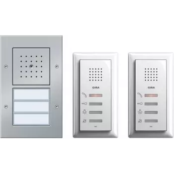 Gira 049544 vielinis domofono komplektas 2-jų šeimų namui, aliuminis