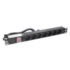 Maitinimo juosta Extralink 19 inch 1U 7 lizdai EU tipo PDU su jungikliu