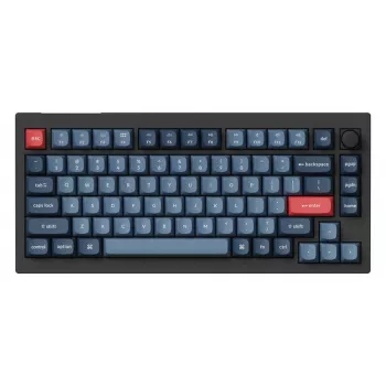 Keychron V1 Max belaidė mechaninė klaviatūra Universal USB RF Bluetooth Juoda Pilka 75%