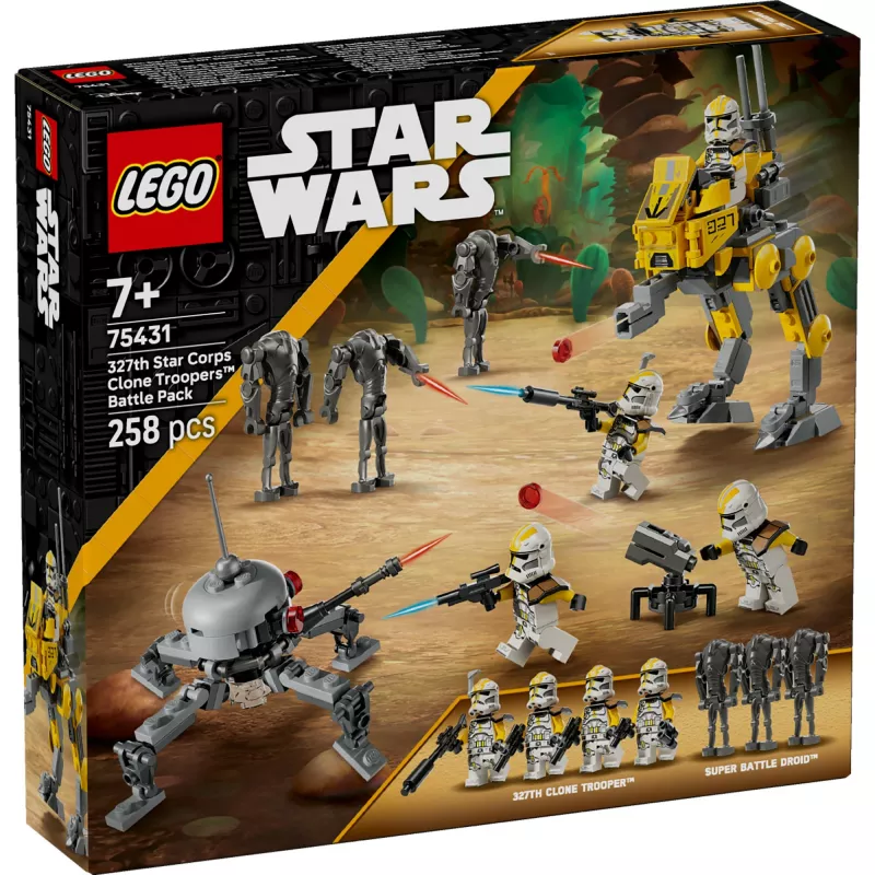 LEGO Star Wars 327-asis žvaigždžių korpusas klonų karių mūšis 75431 – 258 dalių, 7 minifigūrėlės, nuo 7 metų