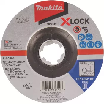 Makita Šlifavimo diskas metalui 125 mm, grūdėtumas A36P-BF