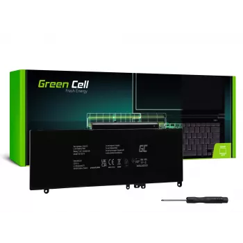 Akumuliatorius Green Cell DE102V3, skirtas DELL Latitude E5250 E5450 E5550, 7.6V 6200mAh LiPo, juodas