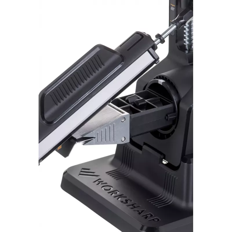 Pjovimo galąstuvas Work Sharp Precision Adjust 09DX164 reguliuojamu kampu su keraminiu glaistymo strypu, deimantinėmis plokštelėmis, juodas, 243,8×165,1×143,3 mm