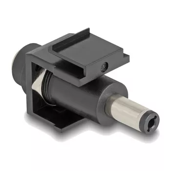 DeLOCK Keystone modulis DC 5,5 x 2,5 mm lizdas į DC 5,5 x 2,1 mm kištuką juodas