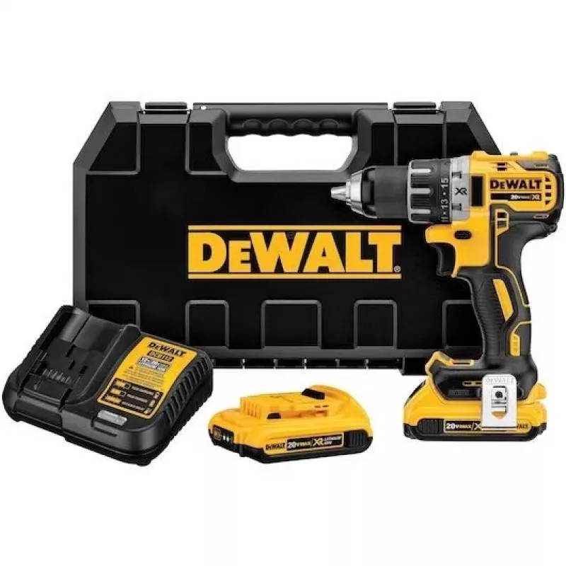 Gręžtuvas su sukimo funkcija DeWalt DCD791D2-QW, 18V Li-Ion, 2×2Ah akumuliatoriai, 13 mm greito užveržimo griebtuvas, 70 Nm, 1,5 kg