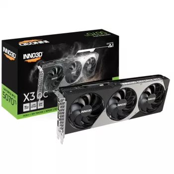 Vaizdo plokštė Inno3D GeForce RTX 5070 Ti — 16 GB GDDR7, PCIe 5.0, 256 bitų, 3x DisplayPort 2.1b + HDMI 2.1b