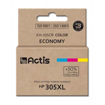 Kasetė rašalinė ACTIS KH-305CR suderinama su HP 305XL – spalvota (Cyan, Magenta, Geltona), dažų pagrindu 18 ml, standartinė talpa, vienetinis paketas