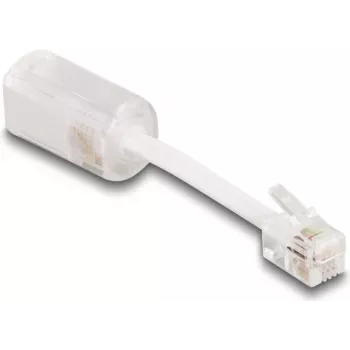 Adapteris telefono laido sukimui DeLOCK 88170 RJ10 0,03 m permatomas baltas