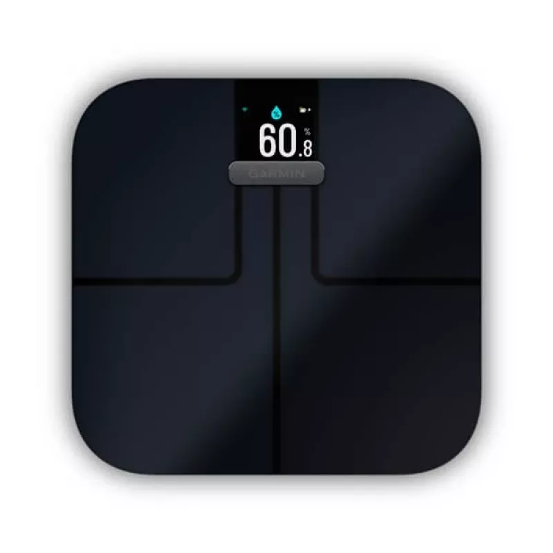 Elektrinės asmeninės svarstyklės GARMIN Index S2 juodos, max 181,4 kg, Wi‑Fi/Bluetooth, kūno sudėtis