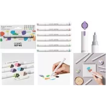 COPIC Light Layout Marker rinkinys 20077602 — 6 spalvų, 0.8 mm antgalis
