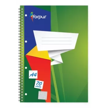 Užrašinė su spirale Forpus, A4/70, languota, minkštu viršeliu 0722-003