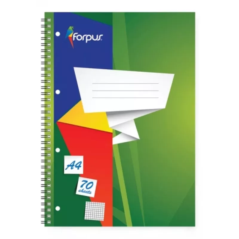 Užrašinė su spirale Forpus, A4/70, languota, minkštu viršeliu 0722-003