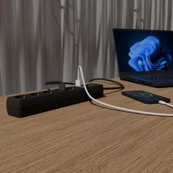 Gembird SPG5-U2-5-02 ilgintuvas su USB įkrovikliu, 5 kištukiniai lizdai, 1,5 m, 2x USB, juodas