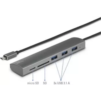 Renkforce RF-3374948 sąsajų šakotuvas USB 2.0 Type-C 5000 Mbit/s sidabrinis