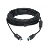 Eaton Tripp Lite Series USB 3.2 Gen 1 Plenum-Rated Fiber aktyvus optinis kabelis (AOC) - A/B M/M, juodas, 20 m - USB kabelis - USB A tipas (M) prie USB B tipo (M) - USB 3.2 Gen 1 - 20,0 m - P