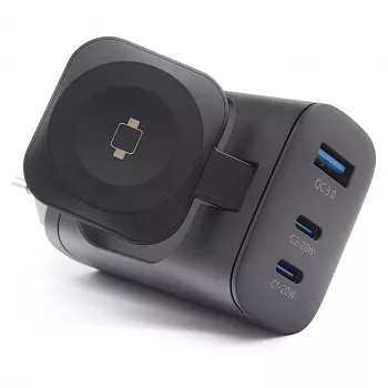 RealPower 450476 belaidis įkroviklis Power bank, išmanusis laikrodis, planšetė Juoda AC belaidis įkrovimas Greitas įkrovimas Vidaus