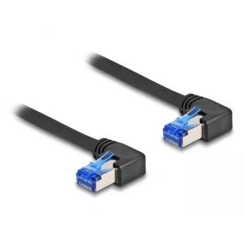 DeLOCK RJ45 Cat.6A S/FTP stačiakampis tinklo kabelis 1 m juodas