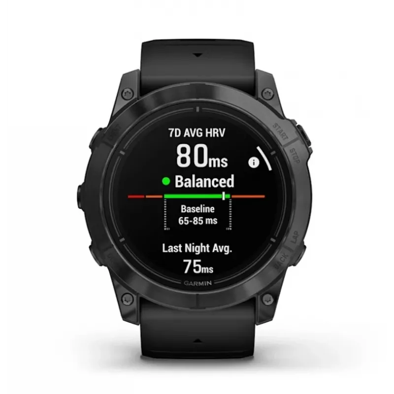 Išmanusis laikrodis GARMIN epix Pro (Gen 2) – 1,4 colio AMOLED 454×454, 32 GB, GPS, Wi‑Fi, Bluetooth, 51 mm korpusas, 98 g, juodas silikonas